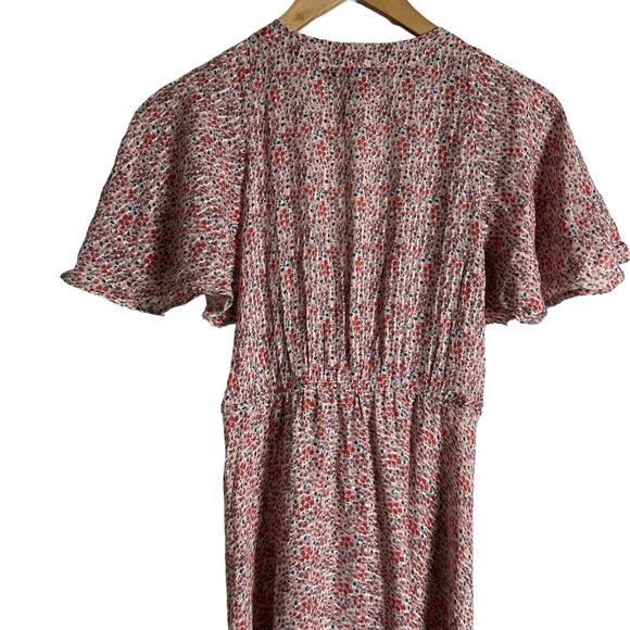 Hatch The Margarette Maternity Printed Flutter Sleeve V-Neck Maxi Dress Size S - Picture 11 of 14